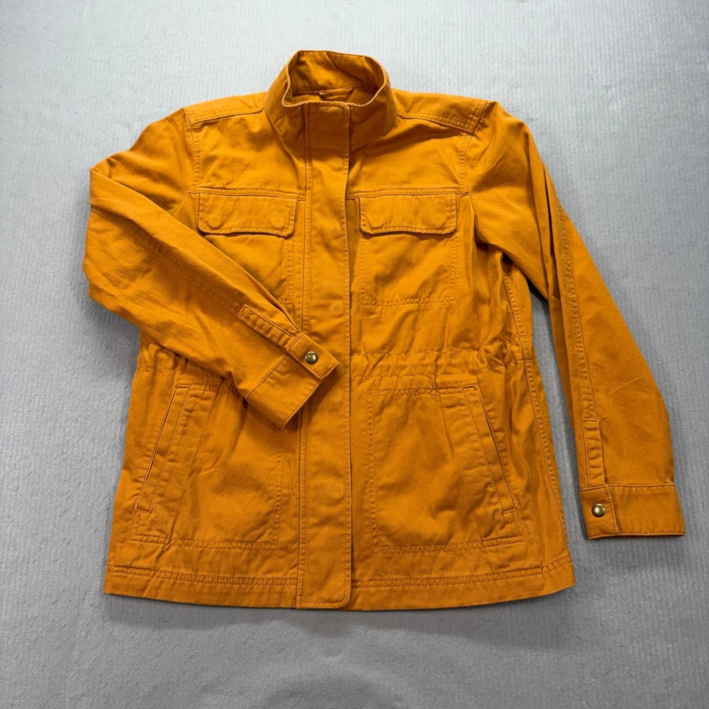 Gap Utility Field Jacket Womens Medium Mustard Yellow Cotton Twill Military Coat